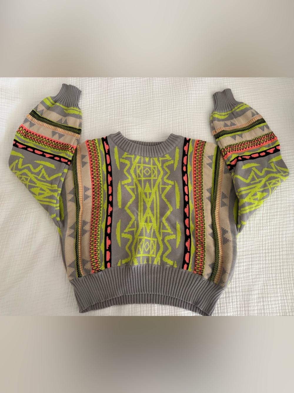 Vintage Retro Knit Sweater with Shoulder Slits